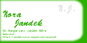 nora jandek business card